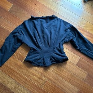 Pilcro Anthropologie cinched sweatshirt in black size M